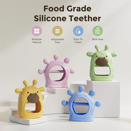 Momcozy Baby Teether Toys Baby Teething Toys|Infant Teether|Baby Teething Relief Food Grade Silicone Teether Baby Toys Baby Teether 0-6 Months|Teething Toy 6-12 Months|Baby Essential