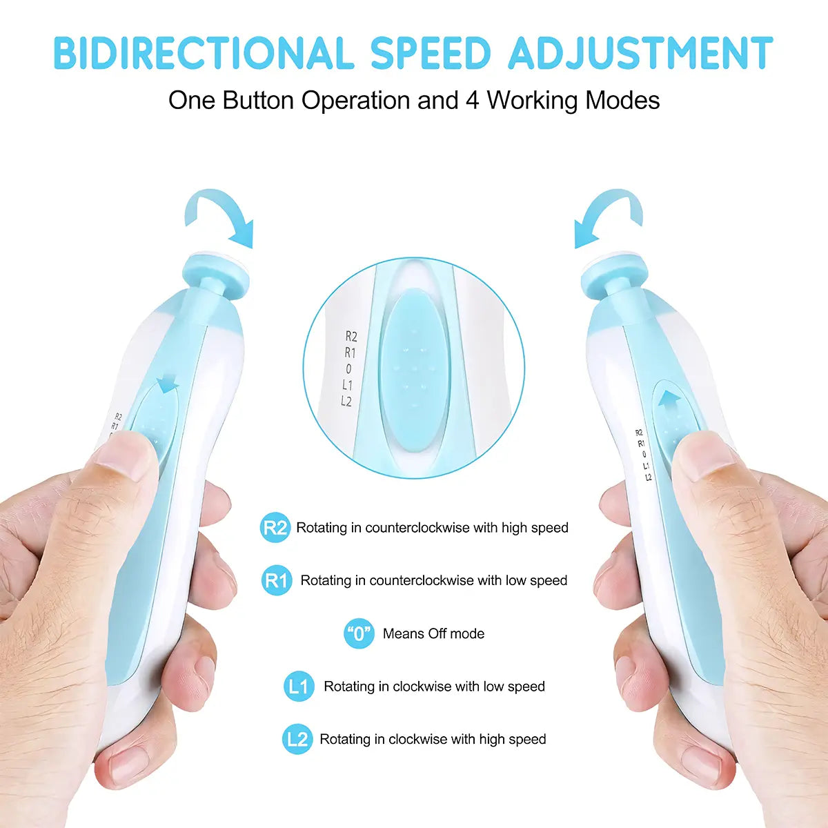 Baby Nail Trimmer Electric and Baby Grooming Kit,Baby Nail Clippers, 6 in 1 Baby Nail File,Nail File Baby Grooming Kit Manicure Set for Toddler or Adults,Blue