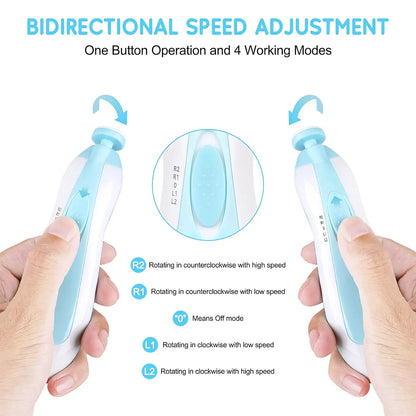 Baby Nail Trimmer Electric and Baby Grooming Kit,Baby Nail Clippers, 6 in 1 Baby Nail File,Nail File Baby Grooming Kit Manicure Set for Toddler or Adults,Blue