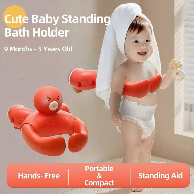 Minijones Baby Bath Stand Suction Cup Wall-Mounted Adjustable Width Portable Standing Shower Holder