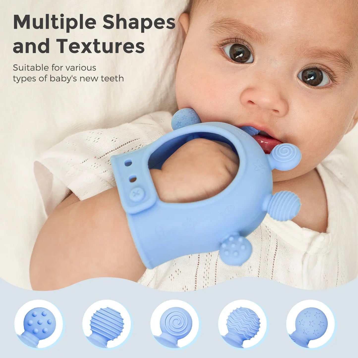 Momcozy Baby Teether Toys Baby Teething Toys|Infant Teether|Baby Teething Relief Food Grade Silicone Teether Baby Toys Baby Teether 0-6 Months|Teething Toy 6-12 Months|Baby Essential