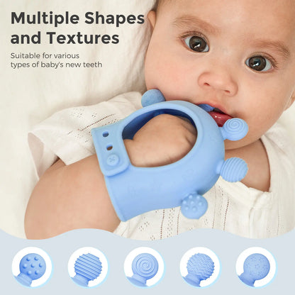 Momcozy Baby Teether Toys Baby Teething Toys|Infant Teether|Baby Teething Relief Food Grade Silicone Teether Baby Toys Baby Teether 0-6 Months|Teething Toy 6-12 Months|Baby Essential