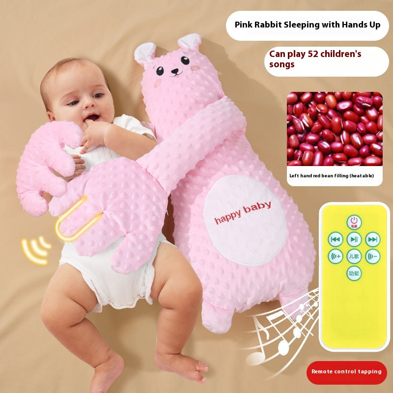 Infant Exhaust Pillow Hand Remote Controlled Soothing for Baby Sleep Cartoon Plush Toddler Comforting Hand