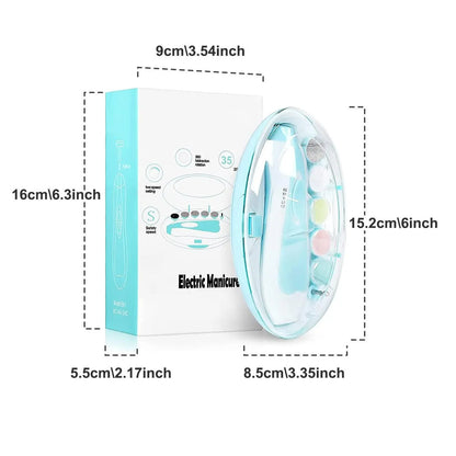 Baby Nail Trimmer Electric and Baby Grooming Kit,Baby Nail Clippers, 6 in 1 Baby Nail File,Nail File Baby Grooming Kit Manicure Set for Toddler or Adults,Blue
