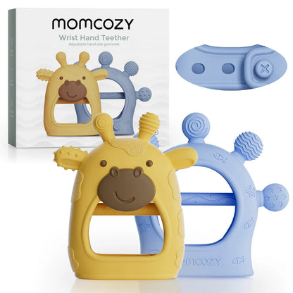 Momcozy Baby Teether Toys Baby Teething Toys|Infant Teether|Baby Teething Relief Food Grade Silicone Teether Baby Toys Baby Teether 0-6 Months|Teething Toy 6-12 Months|Baby Essential
