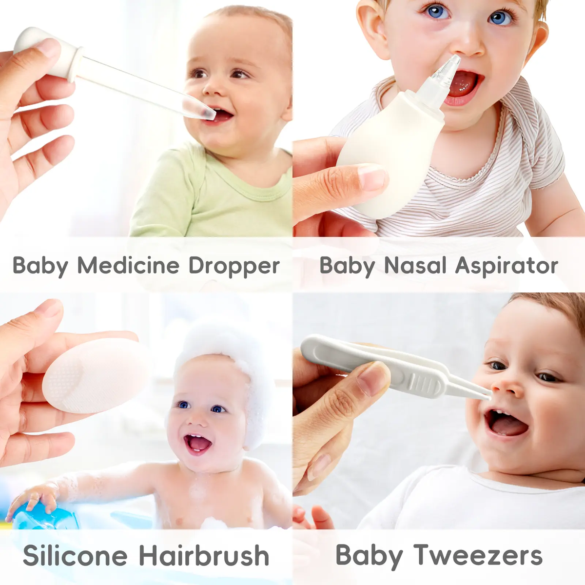 Baby Healthcare and Grooming Kit for Newborn Kids, 24PCS Upgraded Safety Baby Care Kit, Newborn Nursery Health Care Set, Baby Care Product (Grey White)