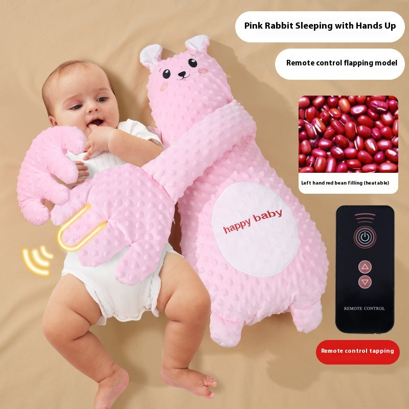 Infant Exhaust Pillow Hand Remote Controlled Soothing for Baby Sleep Cartoon Plush Toddler Comforting Hand