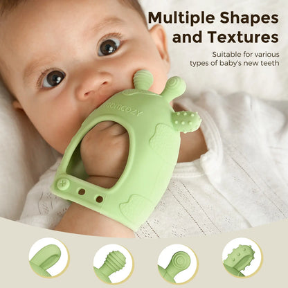 Momcozy Baby Teether Toys Baby Teething Toys|Infant Teether|Baby Teething Relief Food Grade Silicone Teether Baby Toys Baby Teether 0-6 Months|Teething Toy 6-12 Months|Baby Essential