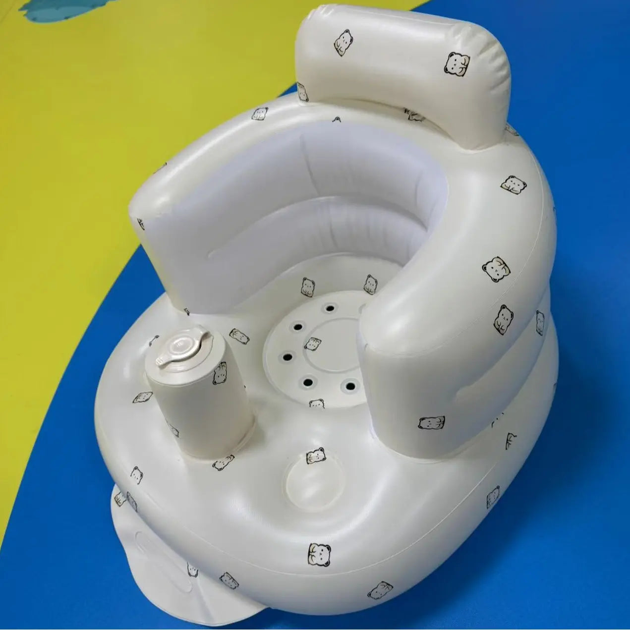 Baby Floor Chair for Sitting Up, Inflatable Baby Seat with Harness for Babies,Baby Seats for Infants, Blow up Baby Chair with Built in Air Pump