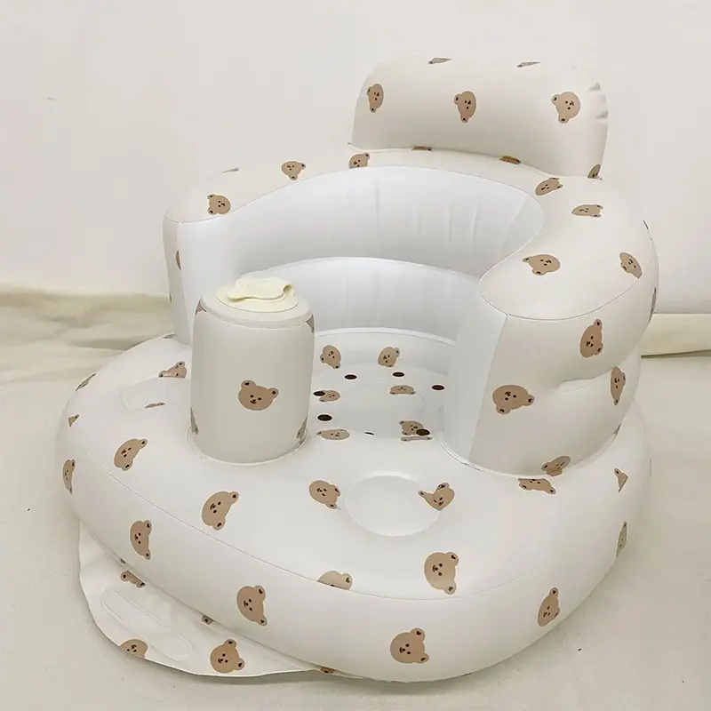 Baby Floor Chair for Sitting Up, Inflatable Baby Seat with Harness for Babies,Baby Seats for Infants, Blow up Baby Chair with Built in Air Pump