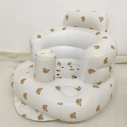 Baby Floor Chair for Sitting Up, Inflatable Baby Seat with Harness for Babies,Baby Seats for Infants, Blow up Baby Chair with Built in Air Pump