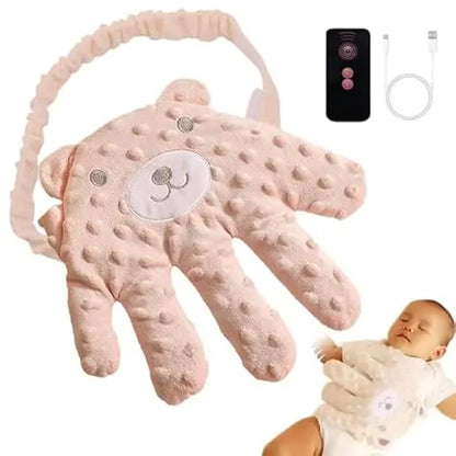 Baby Soothing Palm, Baby Patter for Sleep, Baby Startle Prevention Hand Glove Electric Baby Hand Pillow Red Bean Filling Cute Baby Soothing Palm for Newborns Baby Girls Boys (Pink Rabbit)
