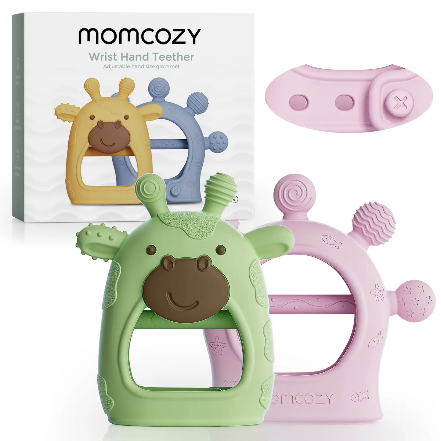 Momcozy Baby Teether Toys Baby Teething Toys|Infant Teether|Baby Teething Relief Food Grade Silicone Teether Baby Toys Baby Teether 0-6 Months|Teething Toy 6-12 Months|Baby Essential