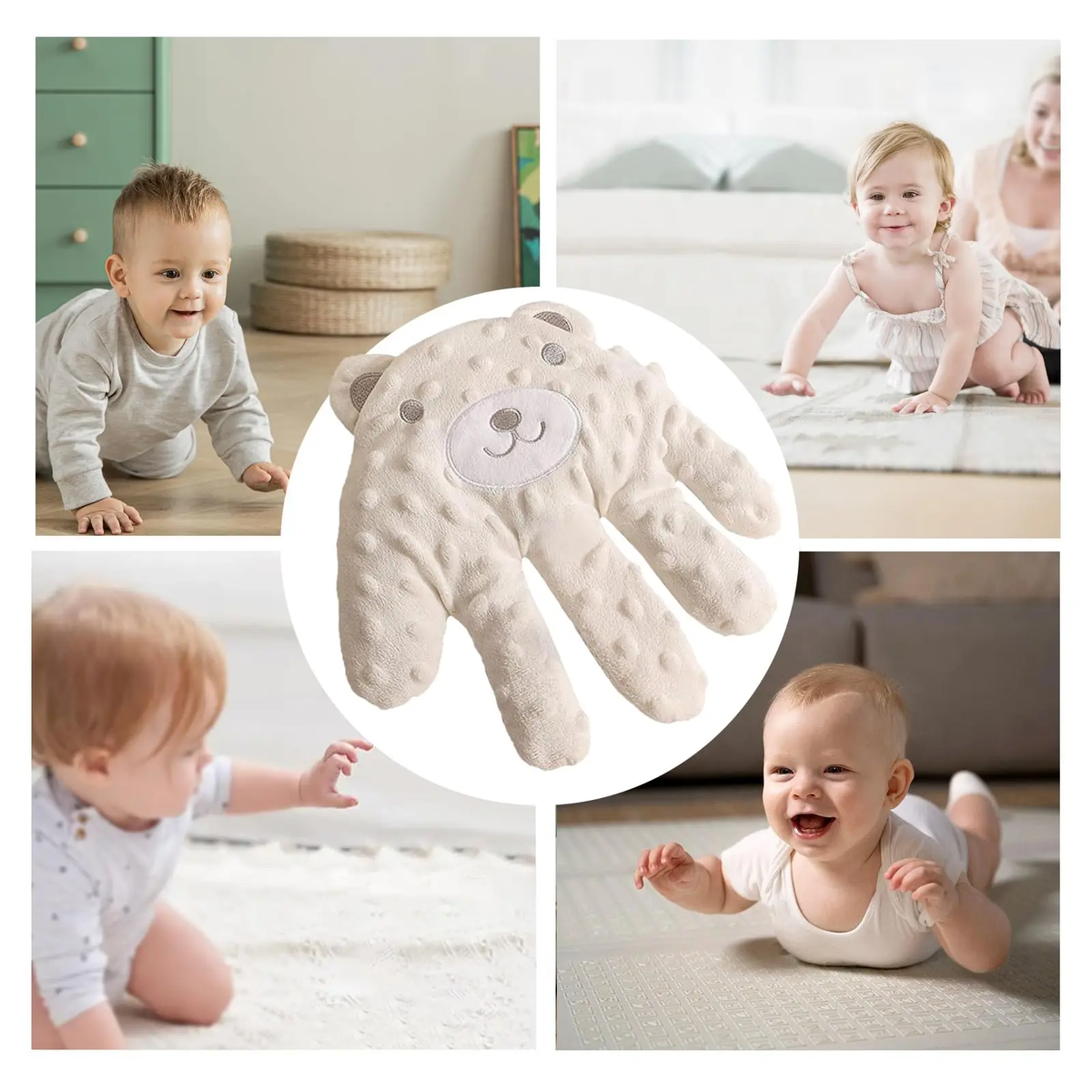 Baby Soothing Palm, Baby Patter for Sleep, Baby Startle Prevention Hand Glove Electric Baby Hand Pillow Red Bean Filling Cute Baby Soothing Palm for Newborns Baby Girls Boys (Pink Rabbit)