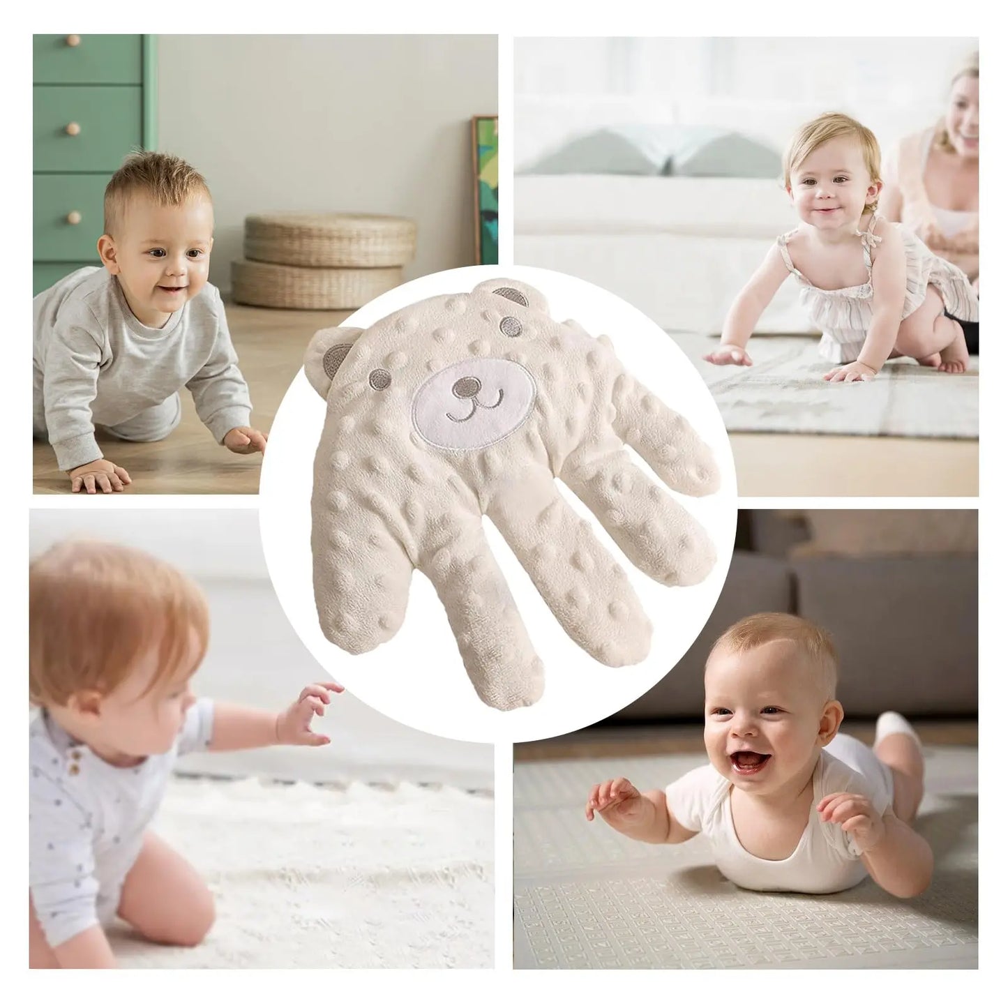 Baby Soothing Palm, Baby Patter for Sleep, Baby Startle Prevention Hand Glove Electric Baby Hand Pillow Red Bean Filling Cute Baby Soothing Palm for Newborns Baby Girls Boys (Pink Rabbit)
