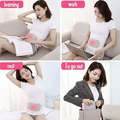 Heating Massage Belt for Menstrual Cramp & Period Pain Relief — Wearable Heat Therapy with Vibration