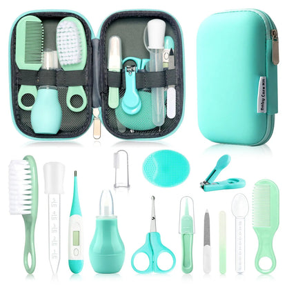 Baby Healthcare and Grooming Kit for Newborn Kids, 24PCS Upgraded Safety Baby Care Kit, Newborn Nursery Health Care Set, Baby Care Product (Grey White)