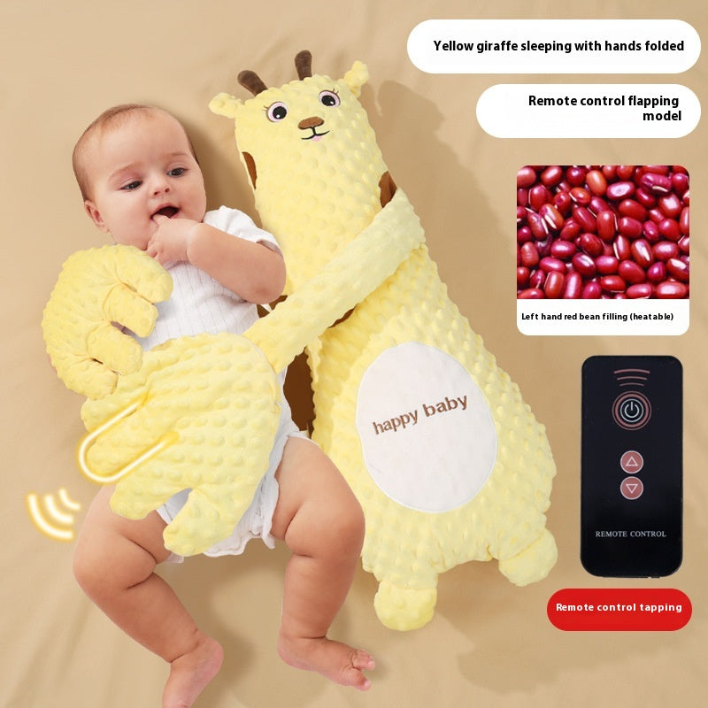 Infant Exhaust Pillow Hand Remote Controlled Soothing for Baby Sleep Cartoon Plush Toddler Comforting Hand