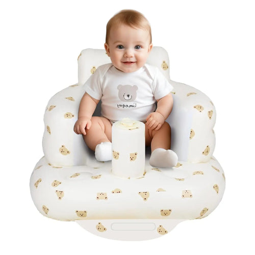 Baby Floor Chair for Sitting Up, Inflatable Baby Seat with Harness for Babies,Baby Seats for Infants, Blow up Baby Chair with Built in Air Pump