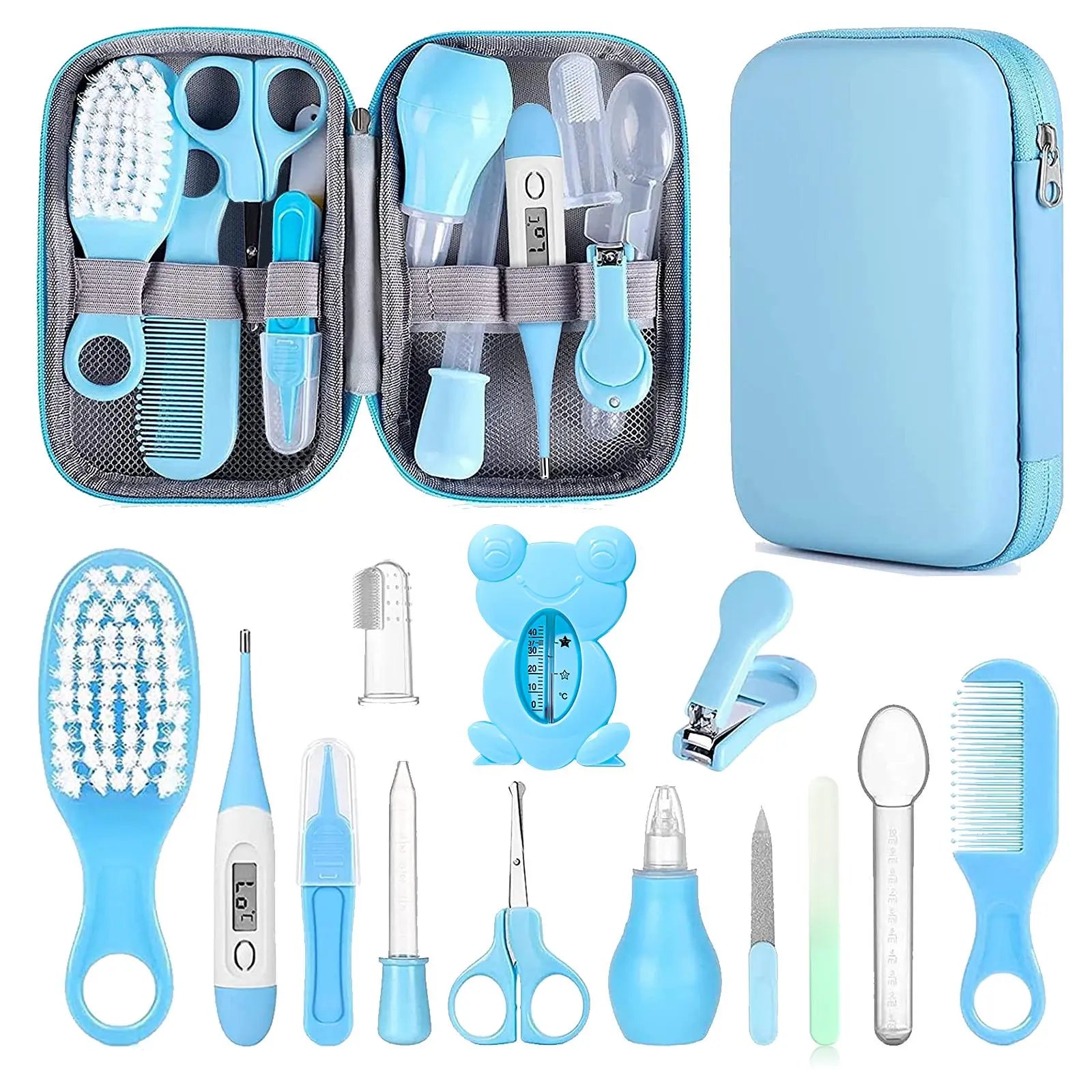 Baby Healthcare and Grooming Kit for Newborn Kids, 24PCS Upgraded Safety Baby Care Kit, Newborn Nursery Health Care Set, Baby Care Product (Grey White)