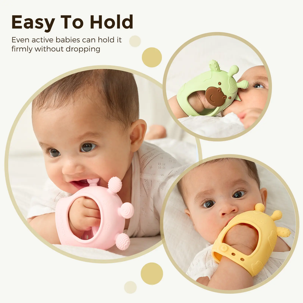 Momcozy Baby Teether Toys Baby Teething Toys|Infant Teether|Baby Teething Relief Food Grade Silicone Teether Baby Toys Baby Teether 0-6 Months|Teething Toy 6-12 Months|Baby Essential
