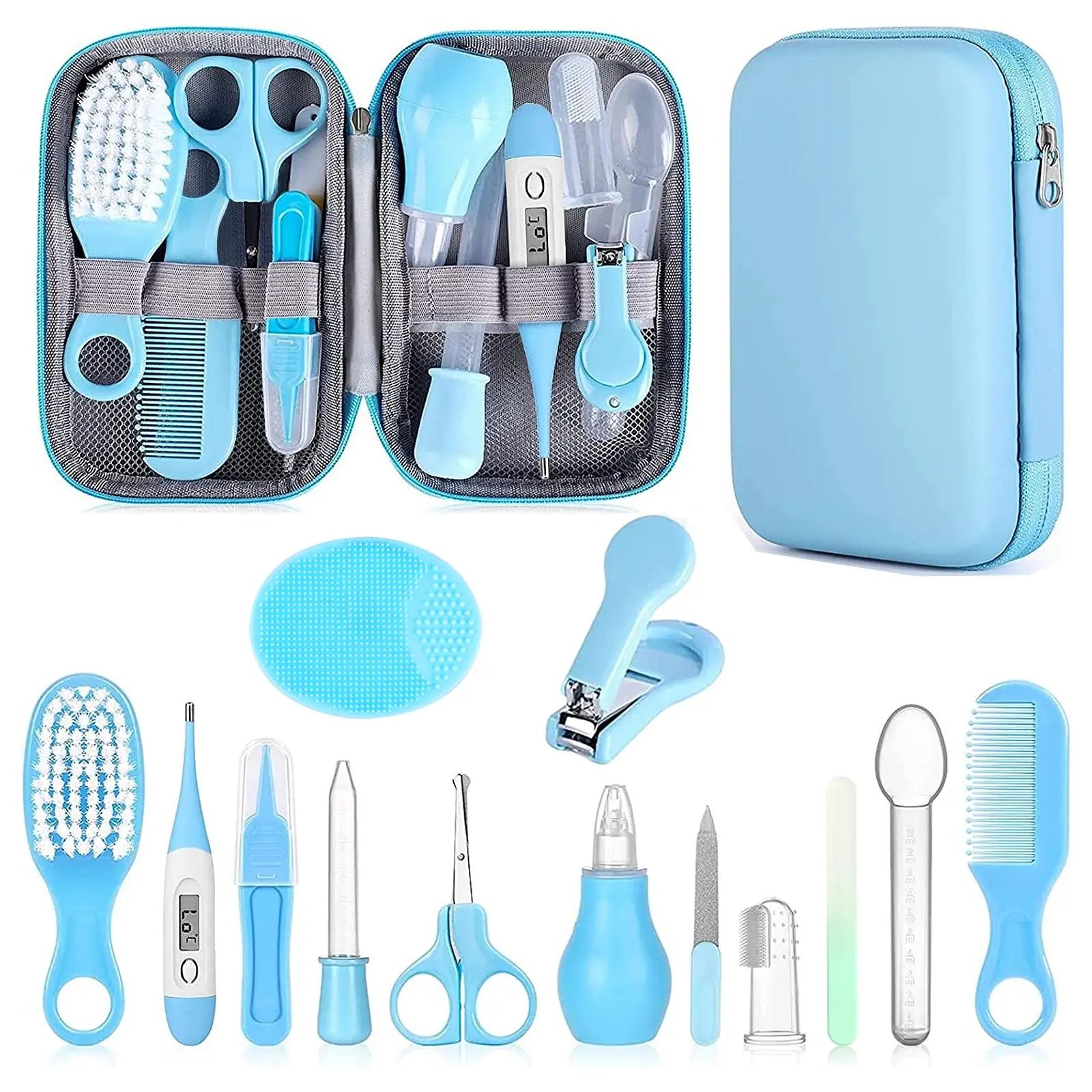 Baby Nail Trimmer Electric and Baby Grooming Kit,Baby Nail Clippers, 6 in 1 Baby Nail File,Nail File Baby Grooming Kit Manicure Set for Toddler or Adults,Blue
