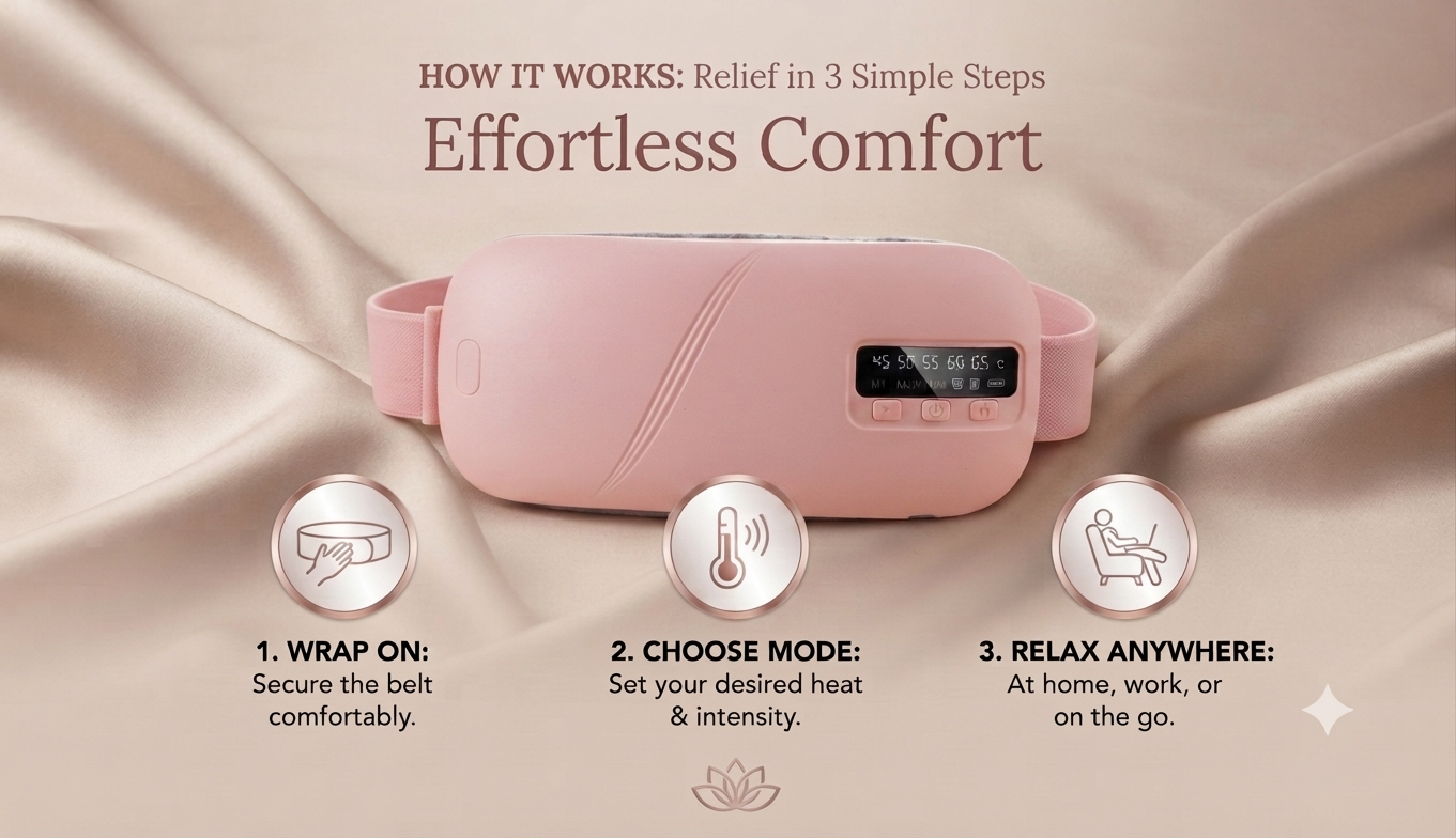 The Bloom™ | Wearable Heat & Massage Belt for Period Pain Relief