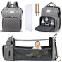 Diaper Bag Backpack, Large Waterproof Baby Bag for Mom with Changing Pad, USB Charging Port, Baby Shower Gifts, Gray