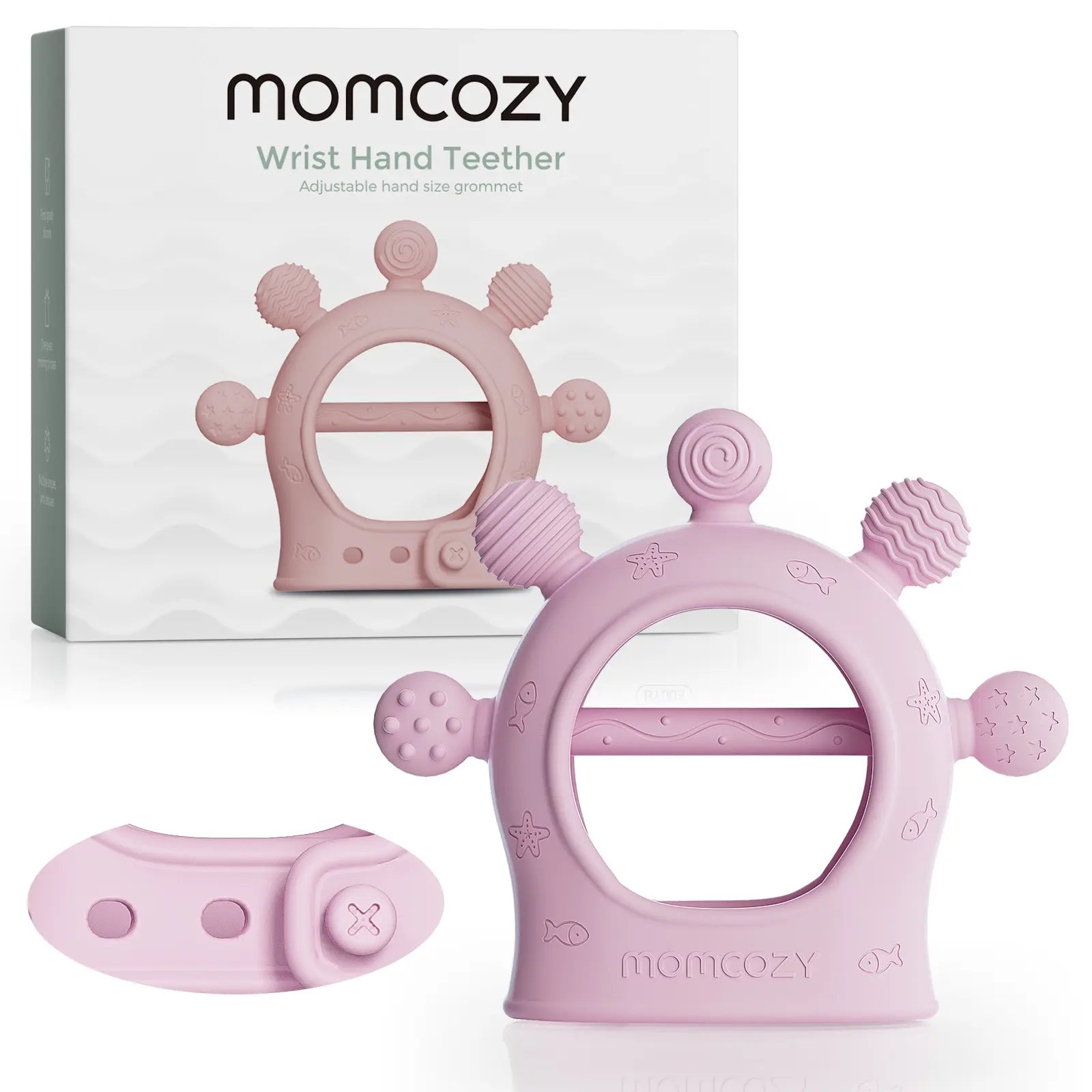 Momcozy Baby Teether Toys Baby Teething Toys|Infant Teether|Baby Teething Relief Food Grade Silicone Teether Baby Toys Baby Teether 0-6 Months|Teething Toy 6-12 Months|Baby Essential