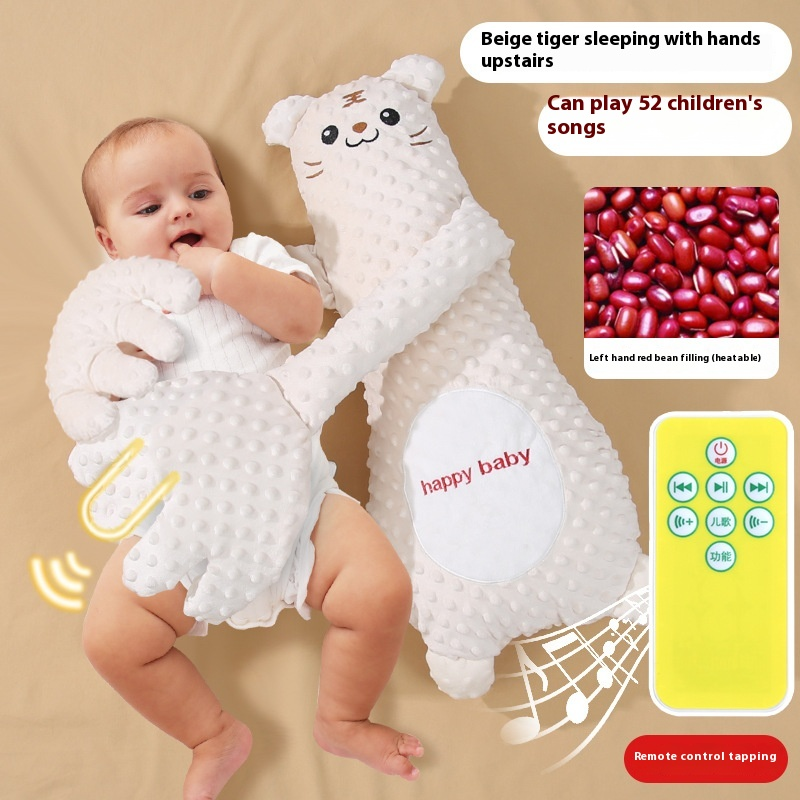 Infant Exhaust Pillow Hand Remote Controlled Soothing for Baby Sleep Cartoon Plush Toddler Comforting Hand