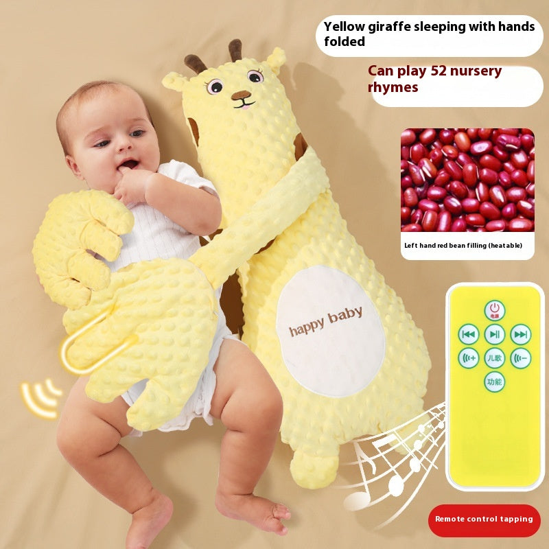 Infant Exhaust Pillow Hand Remote Controlled Soothing for Baby Sleep Cartoon Plush Toddler Comforting Hand