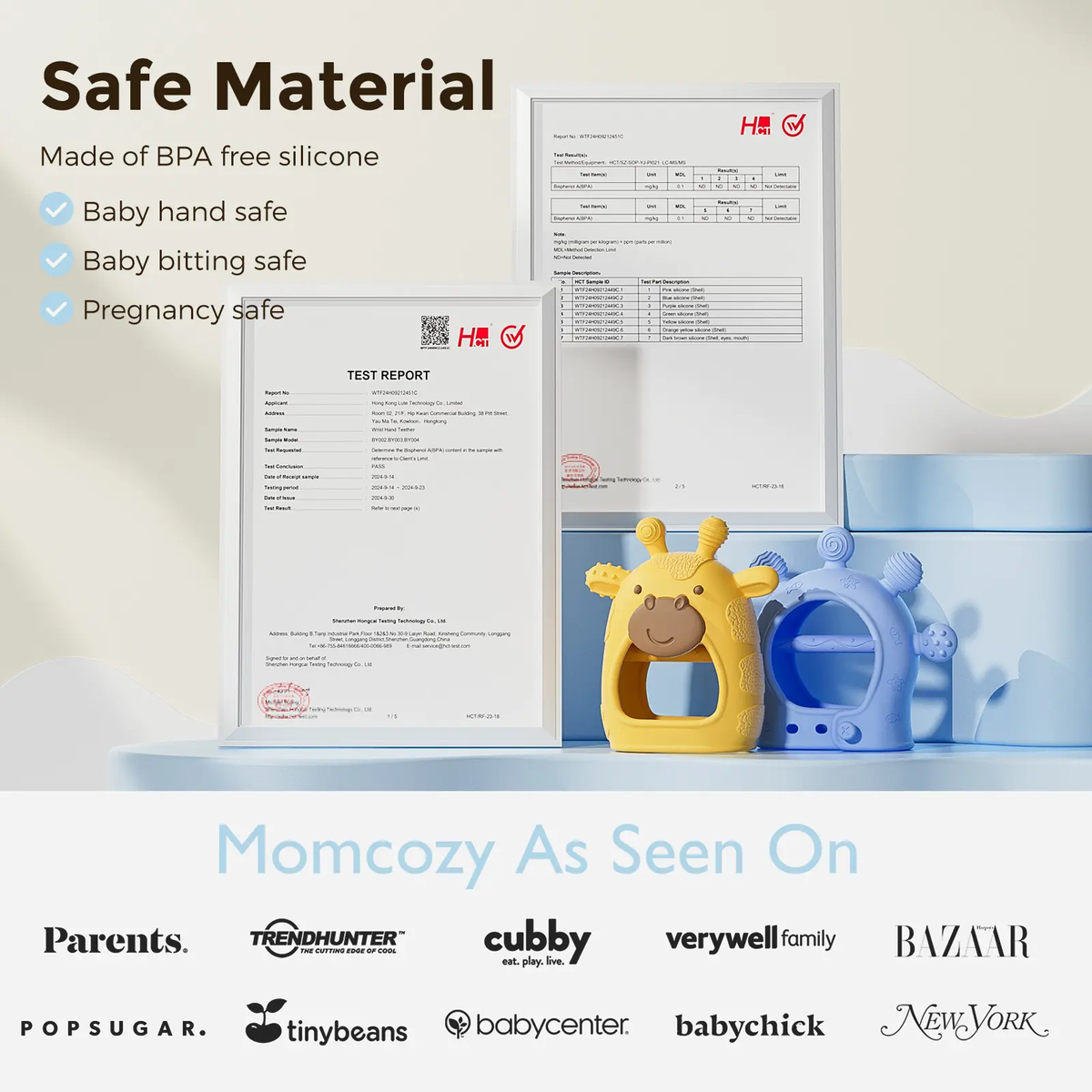 Momcozy Baby Teether Toys Baby Teething Toys|Infant Teether|Baby Teething Relief Food Grade Silicone Teether Baby Toys Baby Teether 0-6 Months|Teething Toy 6-12 Months|Baby Essential
