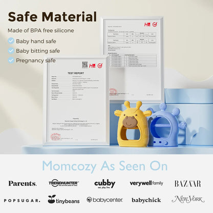 Momcozy Baby Teether Toys Baby Teething Toys|Infant Teether|Baby Teething Relief Food Grade Silicone Teether Baby Toys Baby Teether 0-6 Months|Teething Toy 6-12 Months|Baby Essential