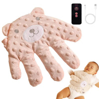 Baby Soothing Palm, Baby Patter for Sleep, Baby Startle Prevention Hand Glove Electric Baby Hand Pillow Red Bean Filling Cute Baby Soothing Palm for Newborns Baby Girls Boys (Pink Rabbit)