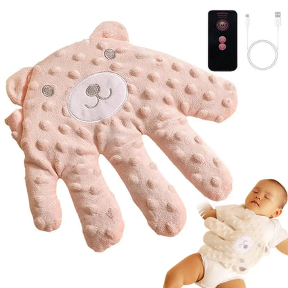 Baby Soothing Palm, Baby Patter for Sleep, Baby Startle Prevention Hand Glove Electric Baby Hand Pillow Red Bean Filling Cute Baby Soothing Palm for Newborns Baby Girls Boys (Pink Rabbit)