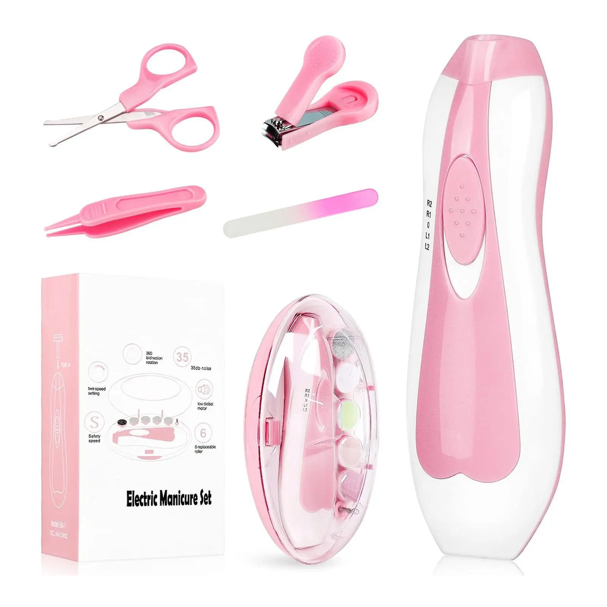 Baby Nail Trimmer Electric and Baby Grooming Kit,Baby Nail Clippers, 6 in 1 Baby Nail File,Nail File Baby Grooming Kit Manicure Set for Toddler or Adults,Blue