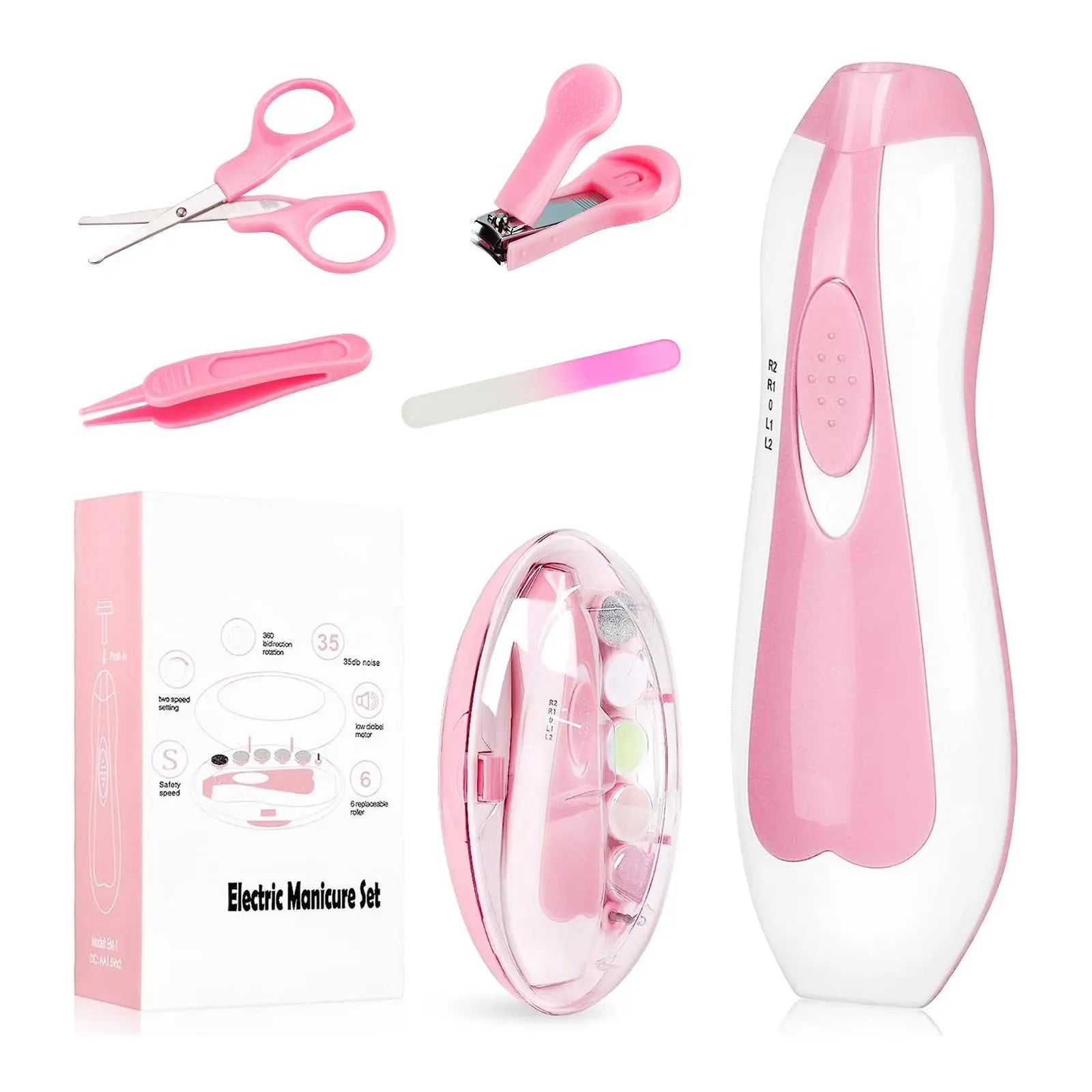 Baby Nail Trimmer Electric and Baby Grooming Kit,Baby Nail Clippers, 6 in 1 Baby Nail File,Nail File Baby Grooming Kit Manicure Set for Toddler or Adults,Blue