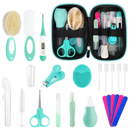 Baby Healthcare and Grooming Kit for Newborn Kids, 24PCS Upgraded Safety Baby Care Kit, Newborn Nursery Health Care Set, Baby Care Product (Grey White)